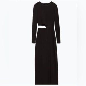 Nwt! Zara Black cut out Long Sleeve Dress